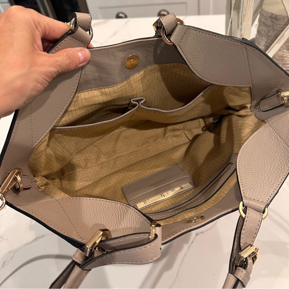 LODIS NWT Nikki Pebbled Leather Satchel Shoulder Bag Crossbody Purse Ash Gray - Picture 7 of 16